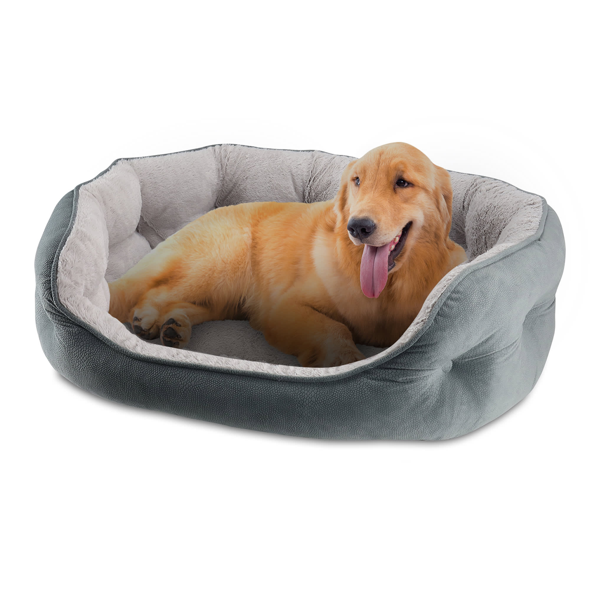 Photos - Dog Bed / Basket Canine Creations Gray Oval Cuddler Dog Bed, 33" L X 27" W 