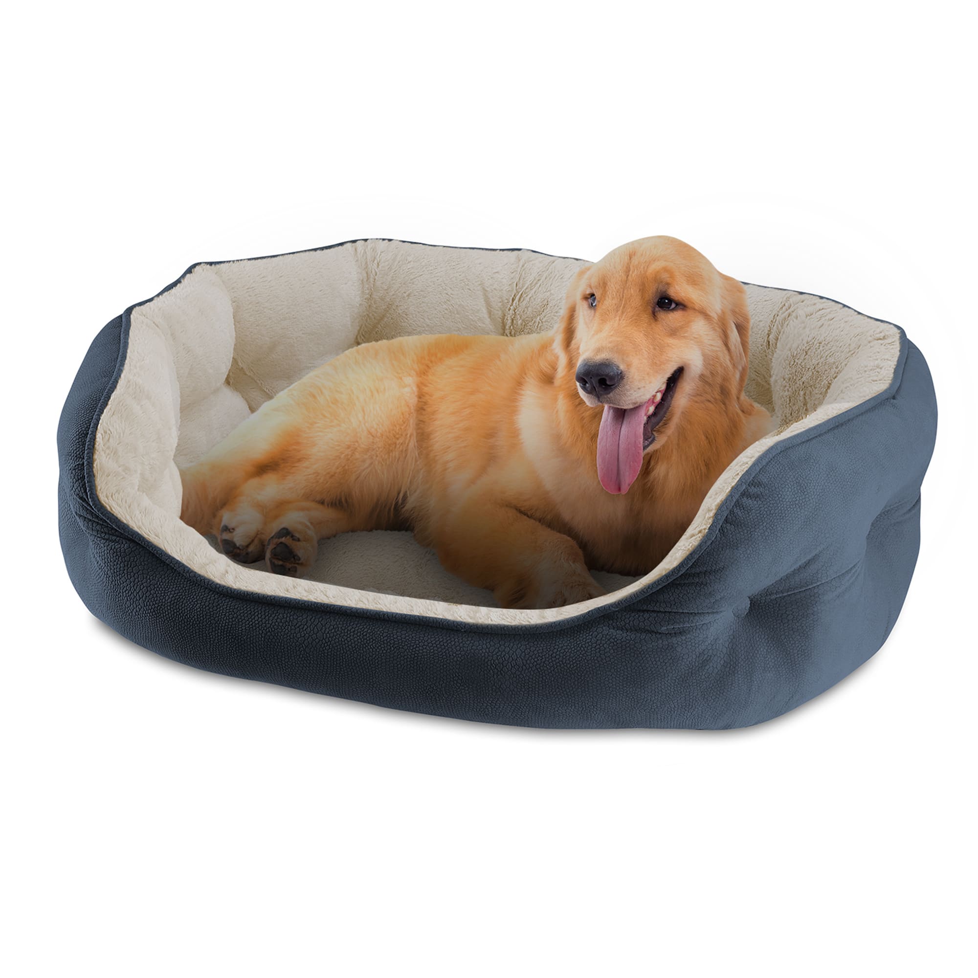 Photos - Bed & Furniture Canine Creations Blue Oval Cuddler Dog Bed, 33" L X 27" W 