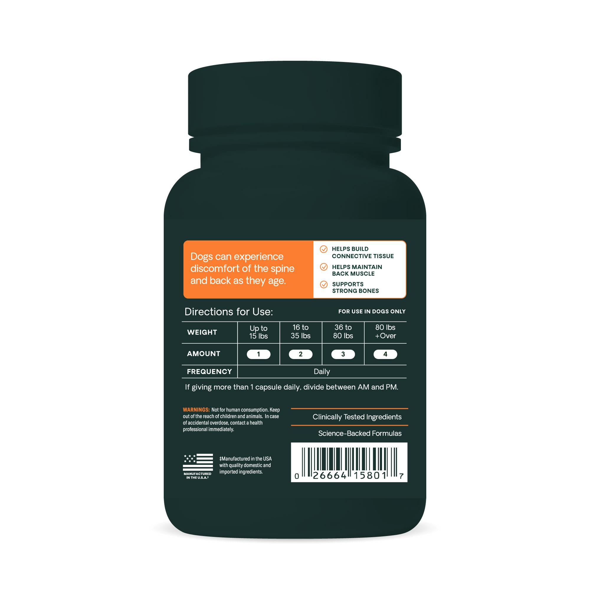 VetriScience Vetri Disc Spine and Back Support Formula for Dogs 180 ct