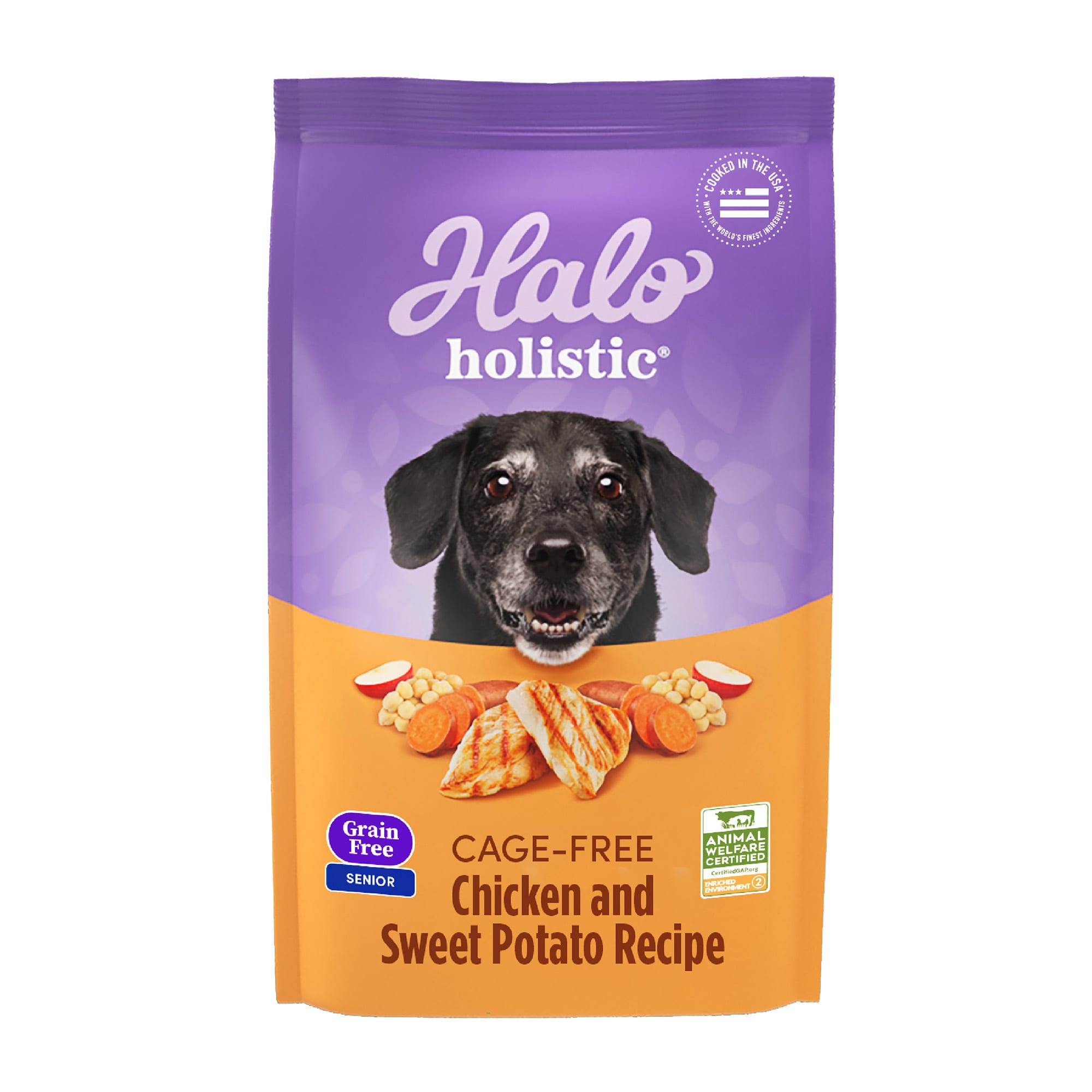 Halo Holistic Complete Digestive Health Grain Free Chicken and Sweet Potato Recipe Senior Dry Dog Food, 3.5 lbs -  58503