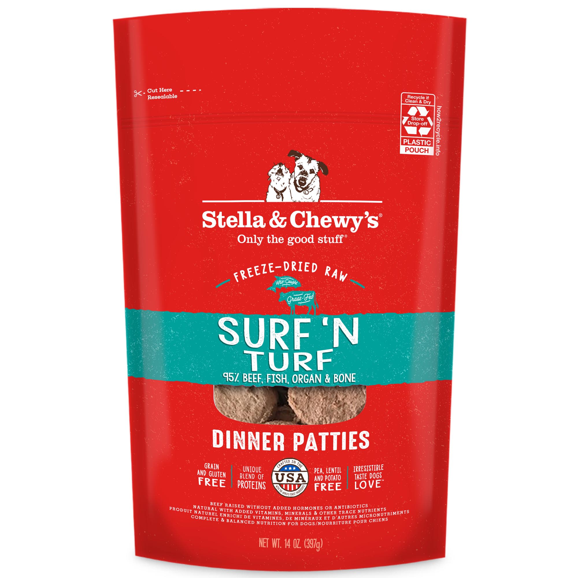 UPC 186011000557 product image for Stella & Chewy's Freeze Dried Raw Dinner Patties High Protein Surf 'N Turf Salmo | upcitemdb.com