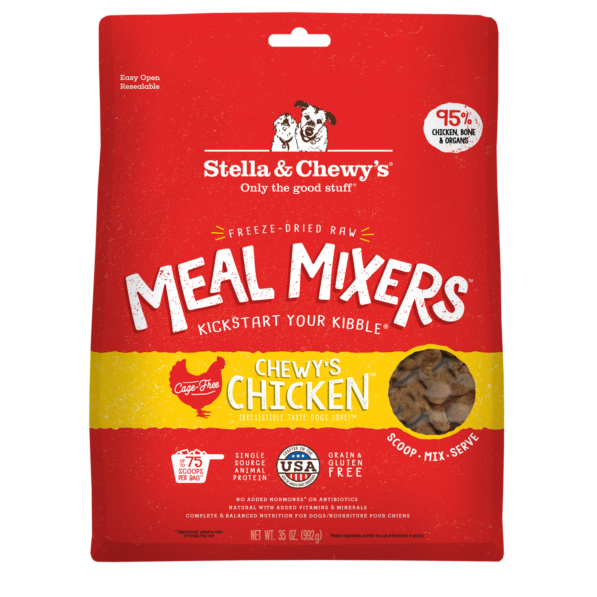 Best by mar28/2025)) Stella & Chewy's Freeze Dried Raw Chewy's Chicken Meal Mixers High Protein Dry Dog Food Topper, 35 oz.