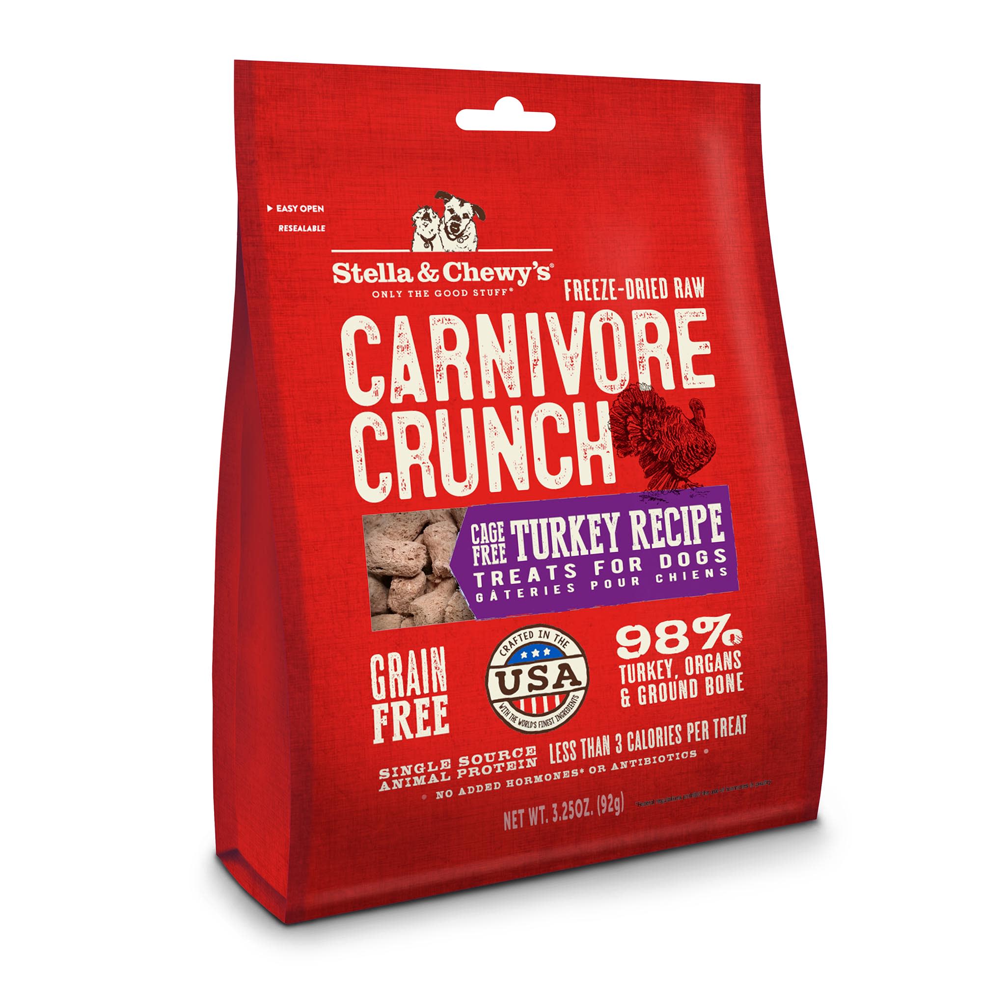 UPC 186011001103 product image for Stella & Chewy's Freeze-Dried Raw Carnivore Crunch Cage-Free Turkey Recipe Dog T | upcitemdb.com