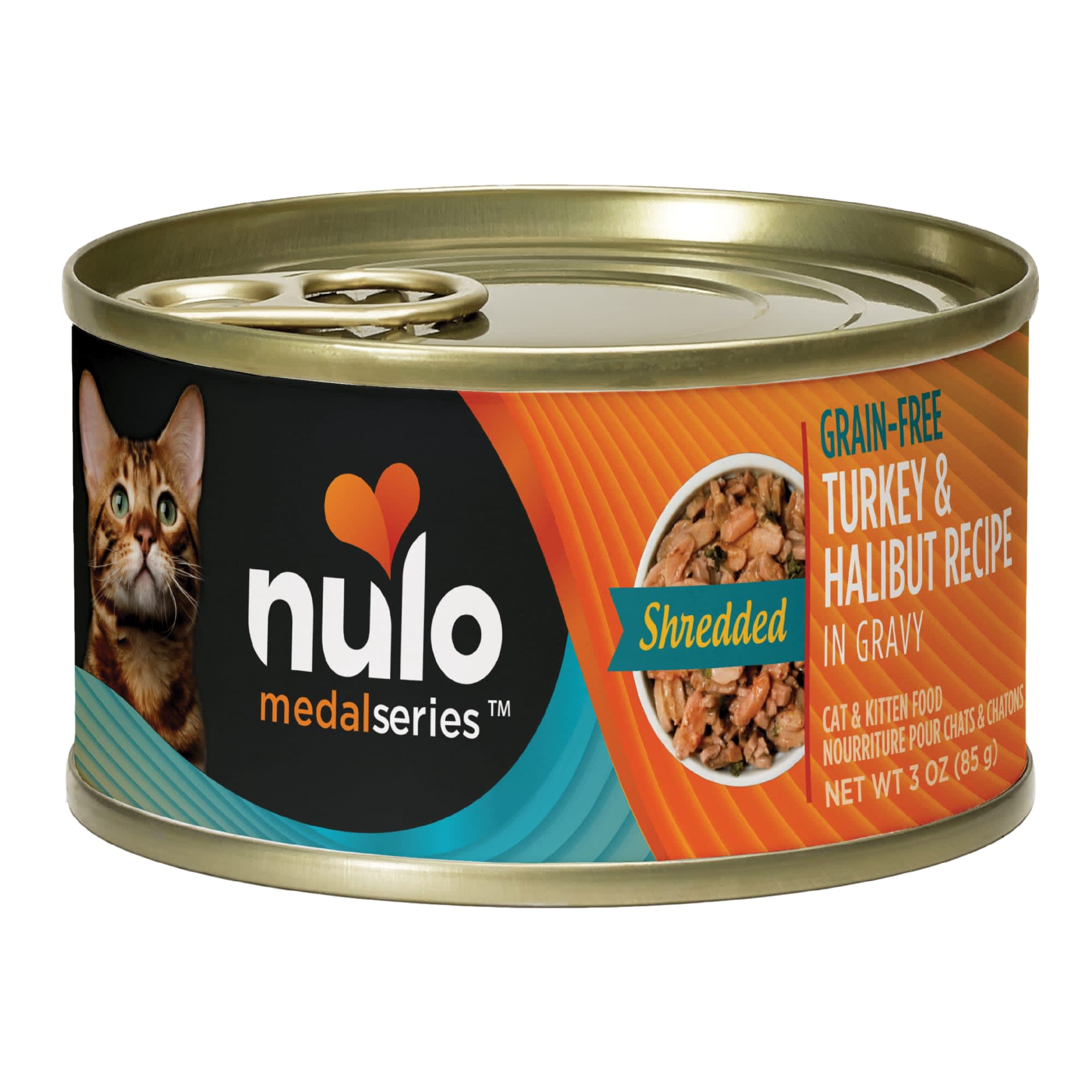 Nulo MedalSeries Grain-Free Shredded Turkey & Halibut Wet Cat Food, 3 oz., Case of 24, 24 X 3 OZ -  83ST03-CS