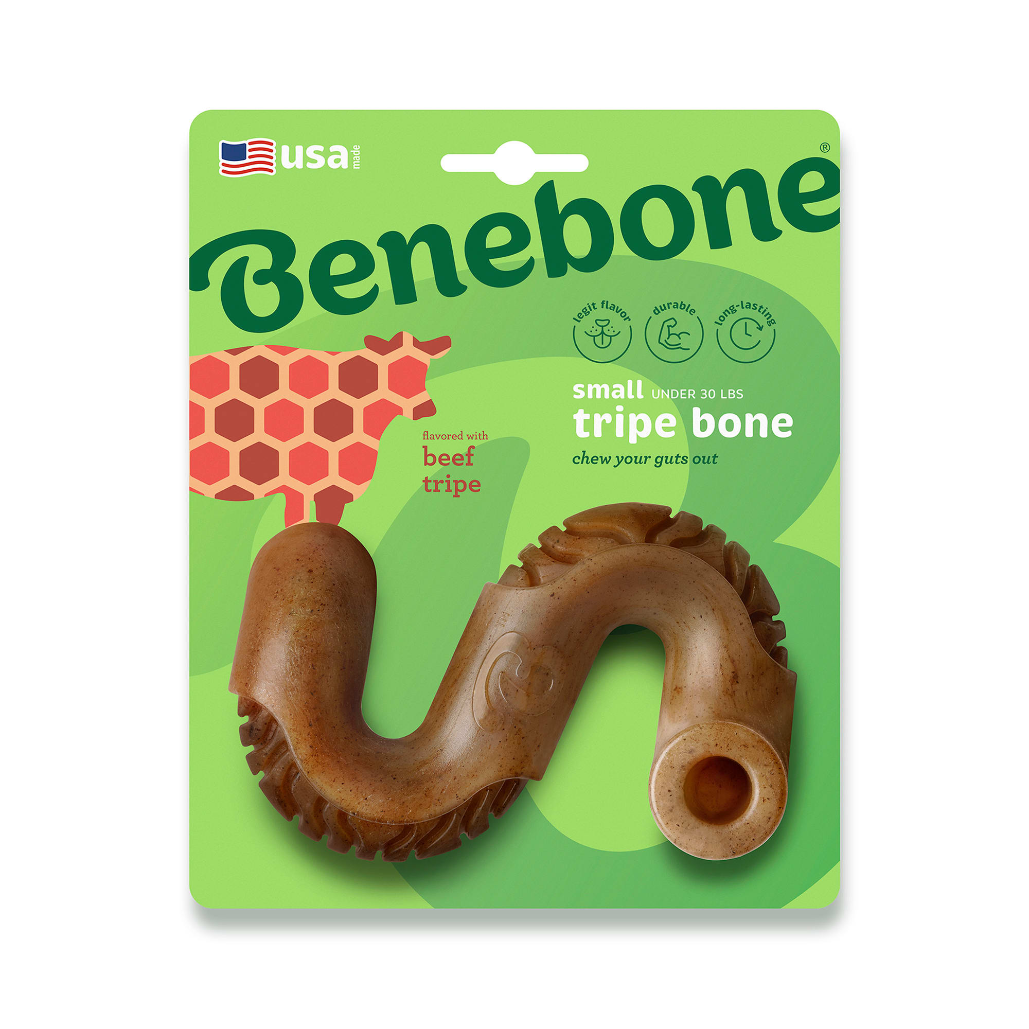 Benebone Tripe Bone Dog Chew, Small, Brown