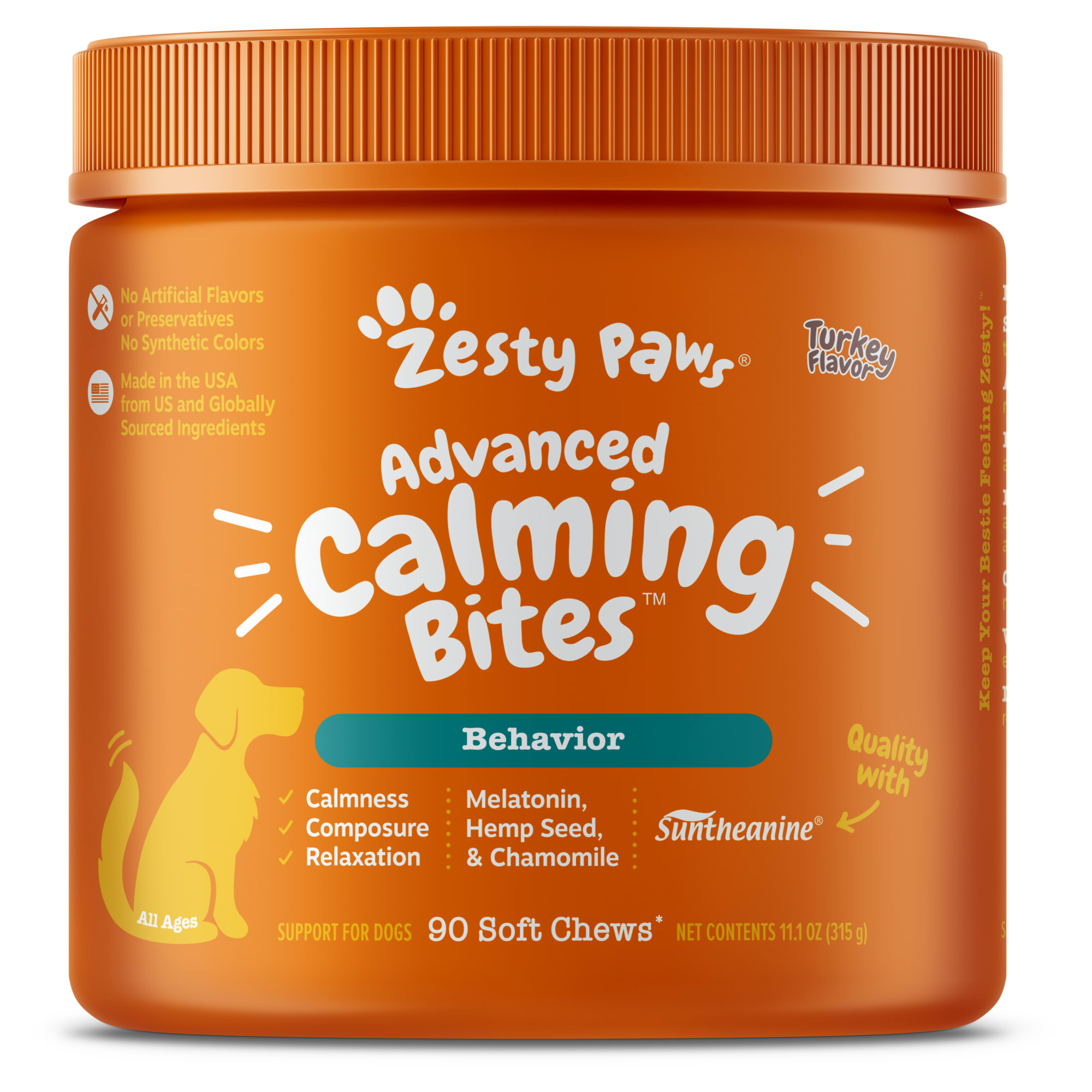 Photos - Dog Medicines & Vitamins Zesty Paws Turkey Advanced Calming Bites Soft Chews for Dogs, 1 