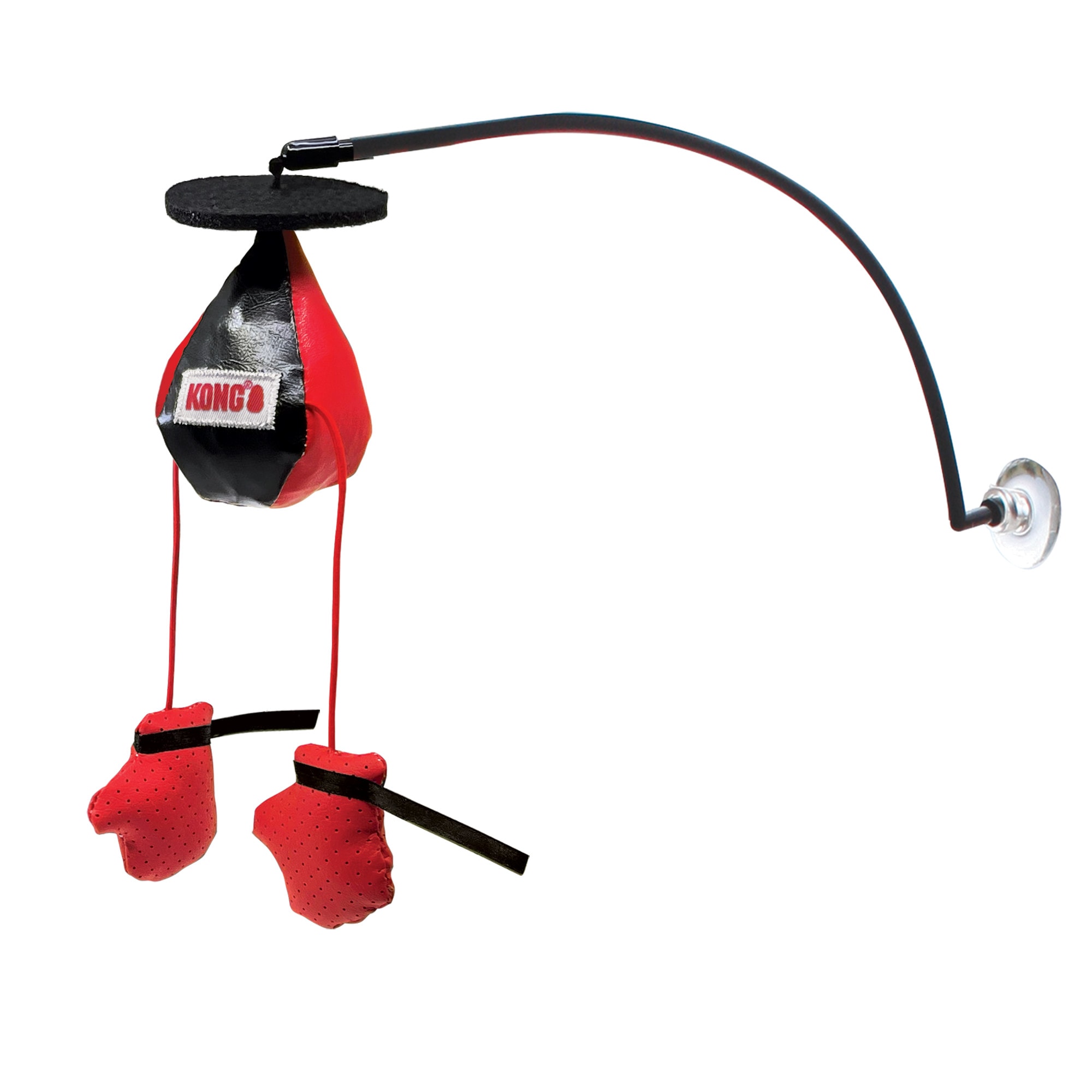 KONG Connects Window Boxing Cat Toy, One Size Fits All, Black / Red