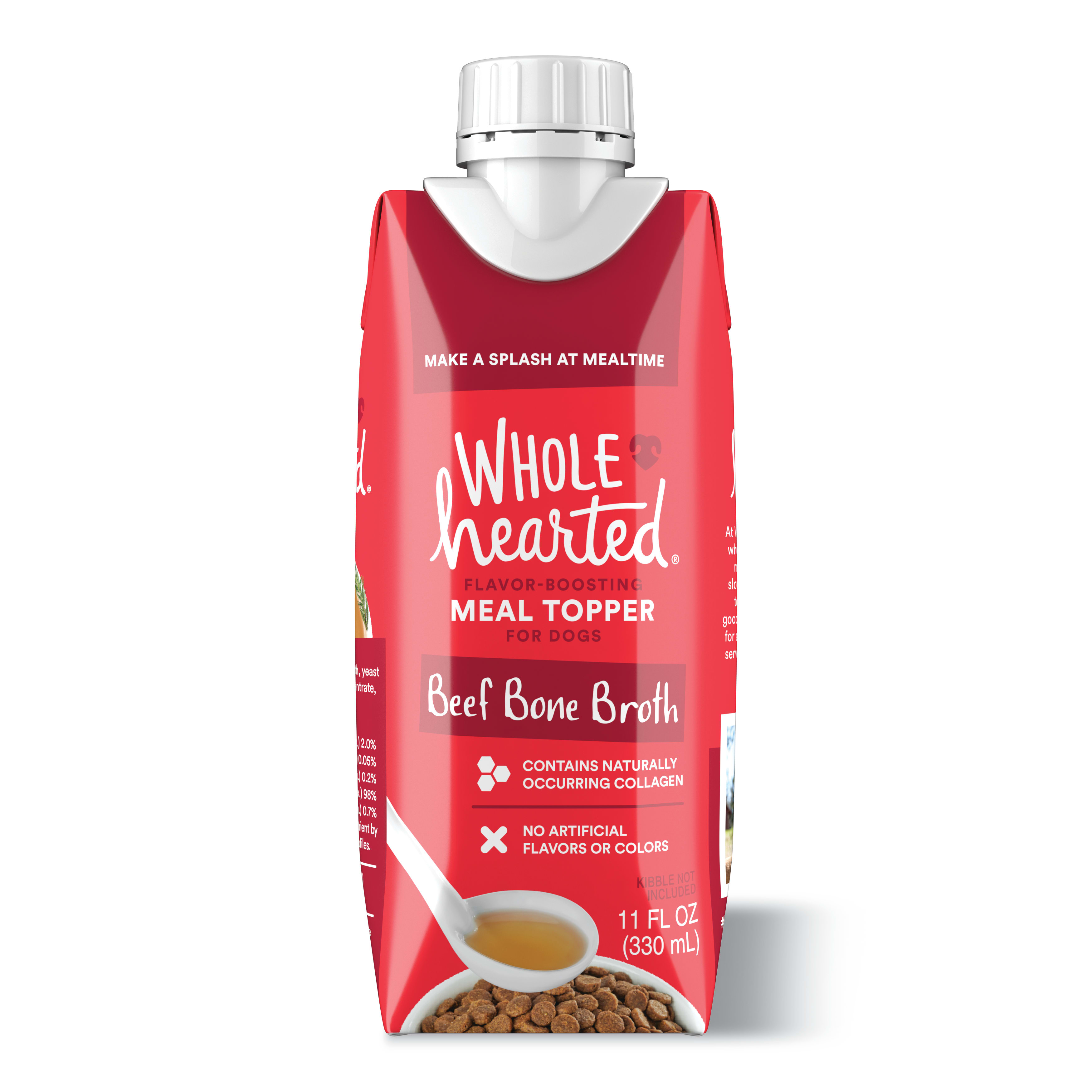 WholeHearted Beef Bone Broth Recipe Wet Dog Meal Topper, 11 fl. oz.