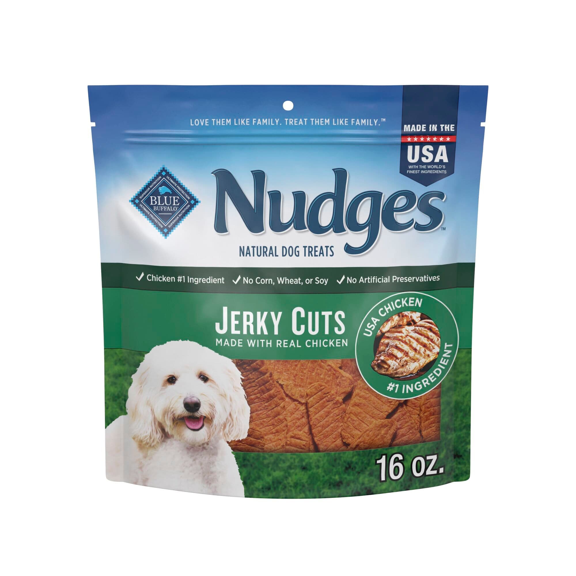 Blue Buffalo Nudges Jerky Cuts Made with Real Chicken Natural Dog Treats, 16 oz.