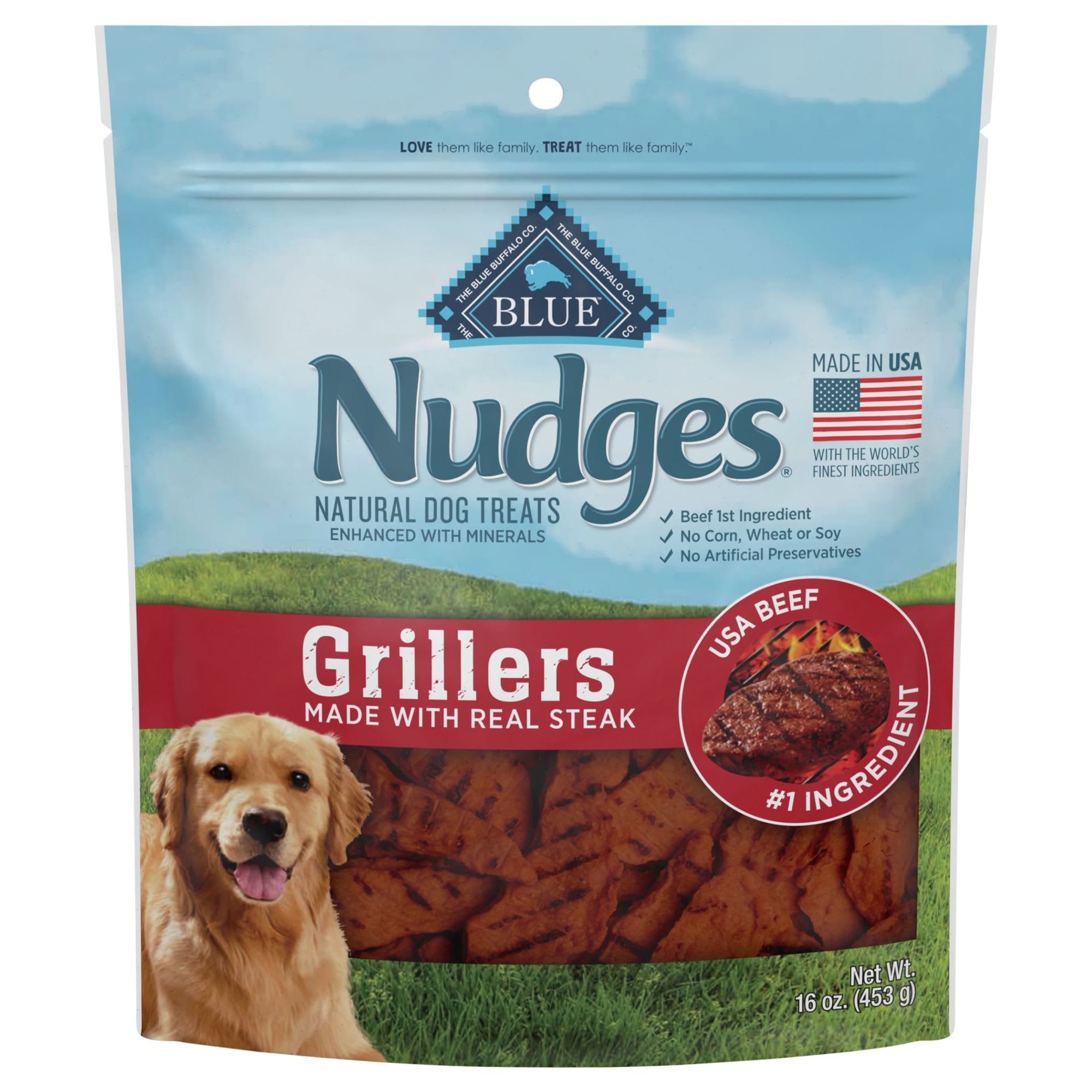 Photos - Dog Food Blue Buffalo Nudges Grillers Made with Real Steak Natural Dog 