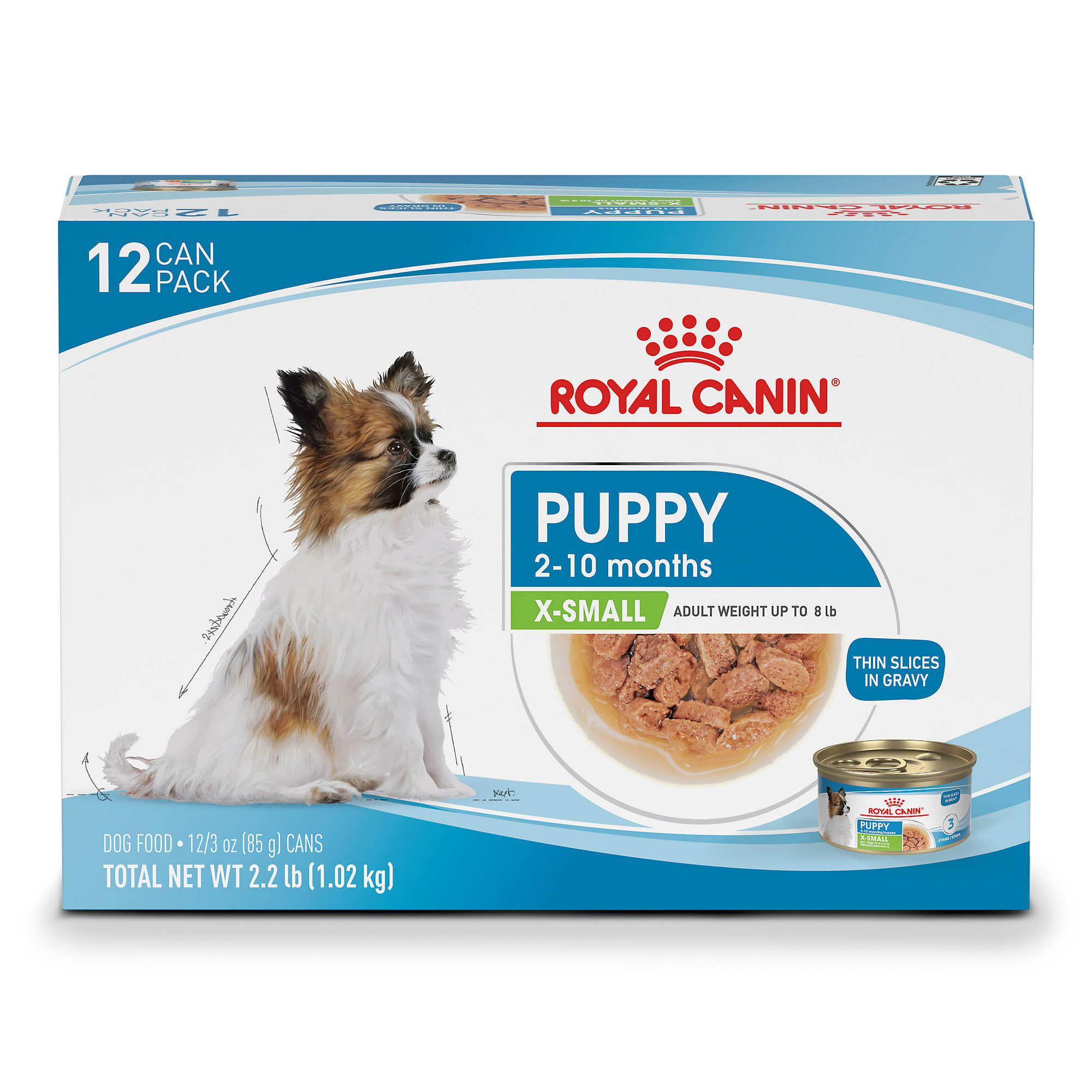 Royal Canin Size Health Nutrition X-Small Puppy Thin Slices in Gravy Wet Dog Food, 3 oz., Pack of 12