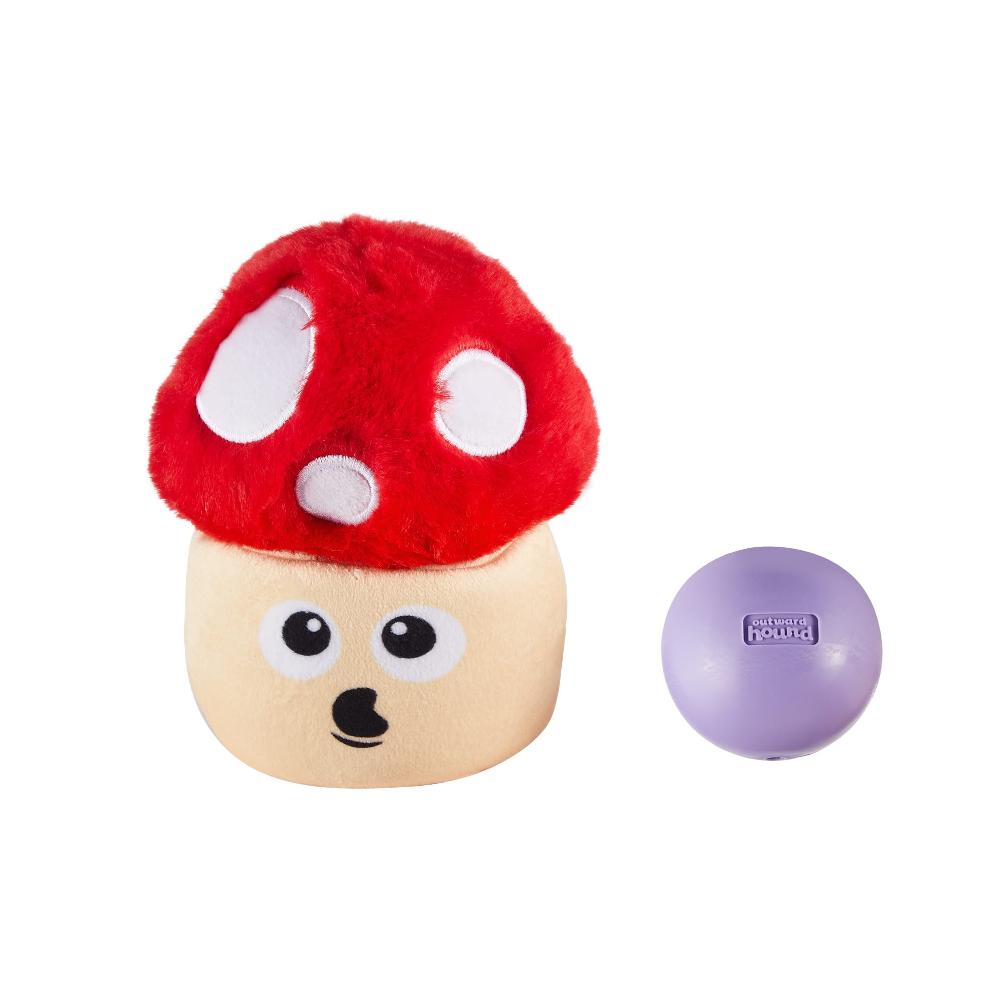 Outward Hound Nina Ottosson Snack Palz MushRoom Interactive Plush Puzzle with Treat Ball Dog Toys, Small, Multi-Color