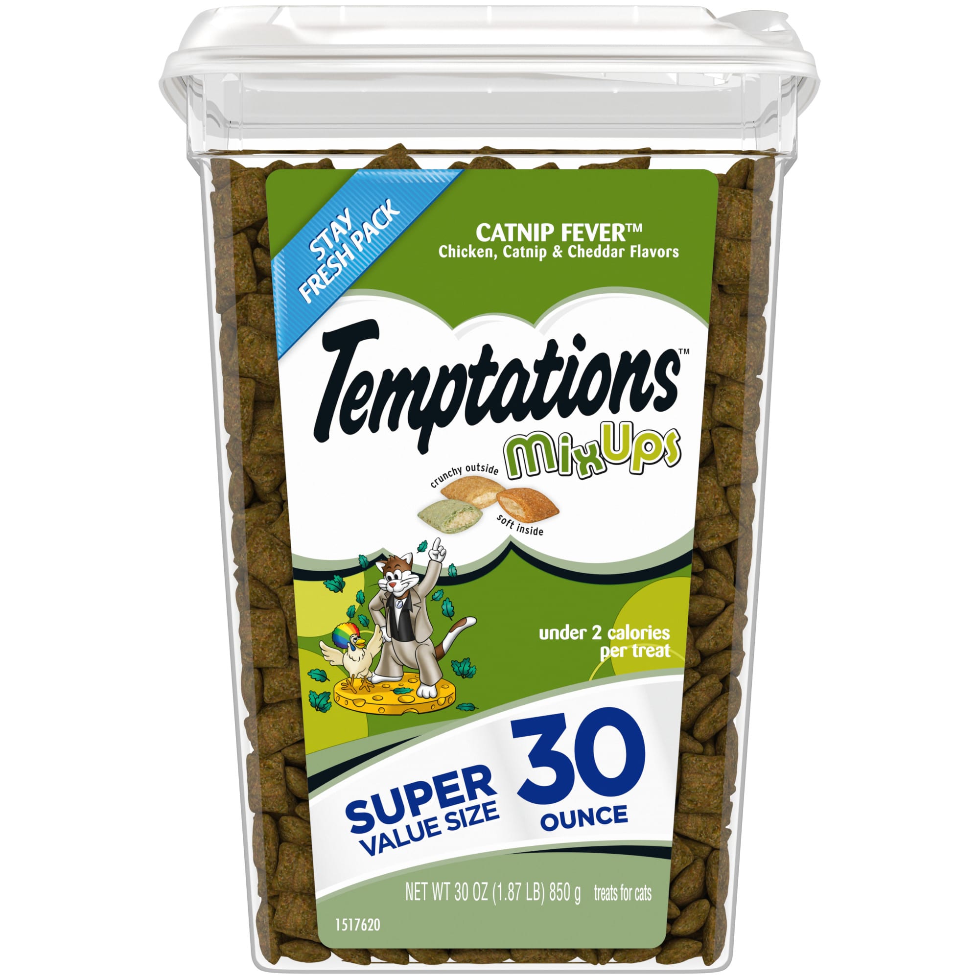 Photos - Cat Food Temptations MixUps Crunchy and Soft Cat Treats Catnip Fever Fl 