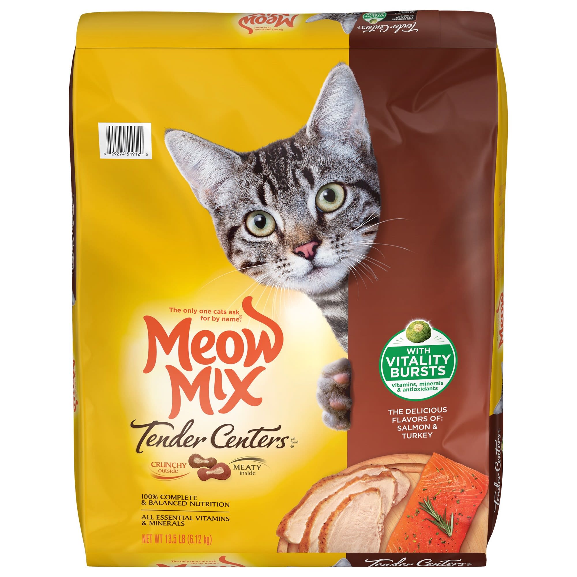 Photos - Cat Food Meow Mix Tender Centers Salmon & Turkey Dry , 13.5 lbs. 2 