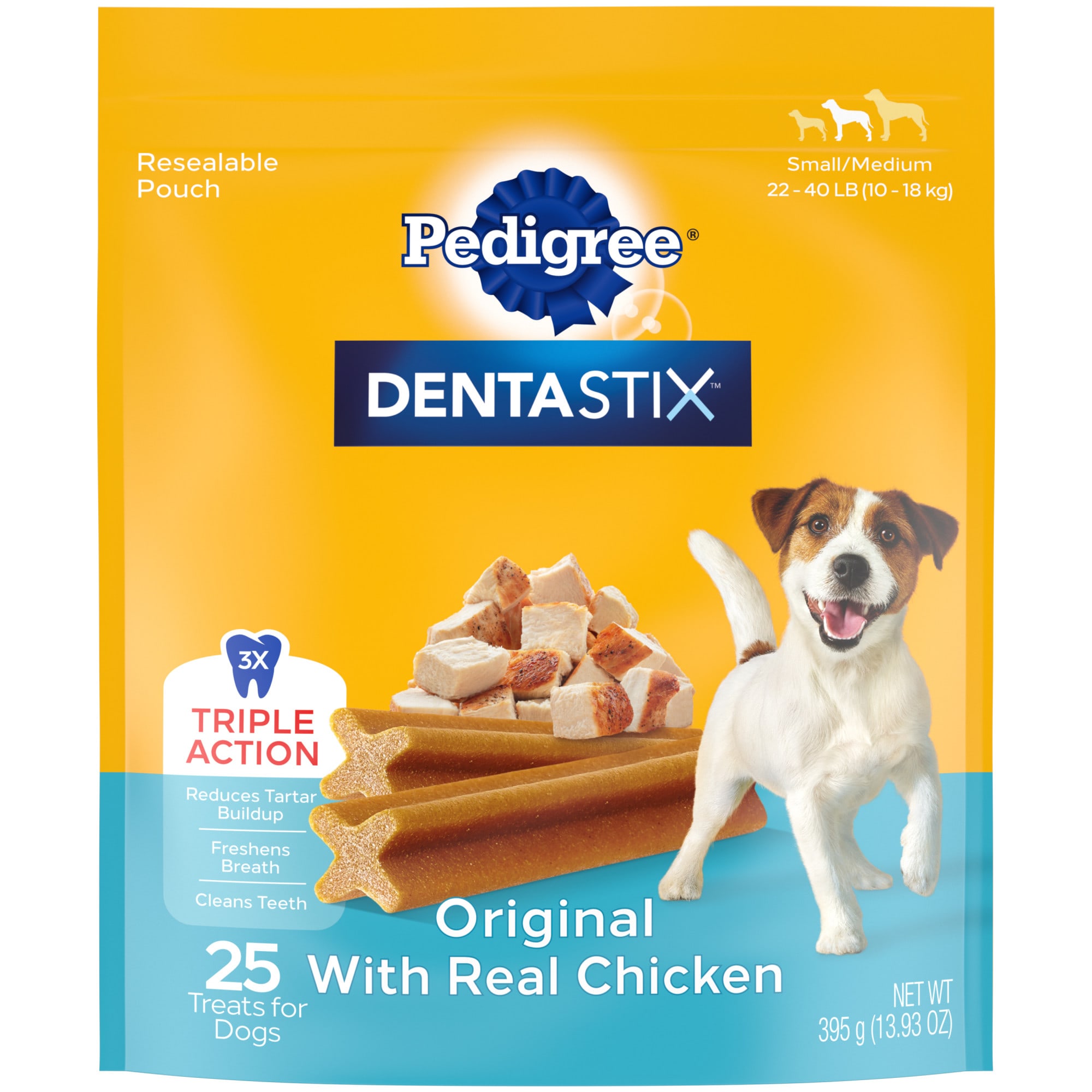 Pedigree Dentastix Original Flavor Bones Small/Medium Dog Dental Treats, 14.1 oz., Count of 25 -  10236889