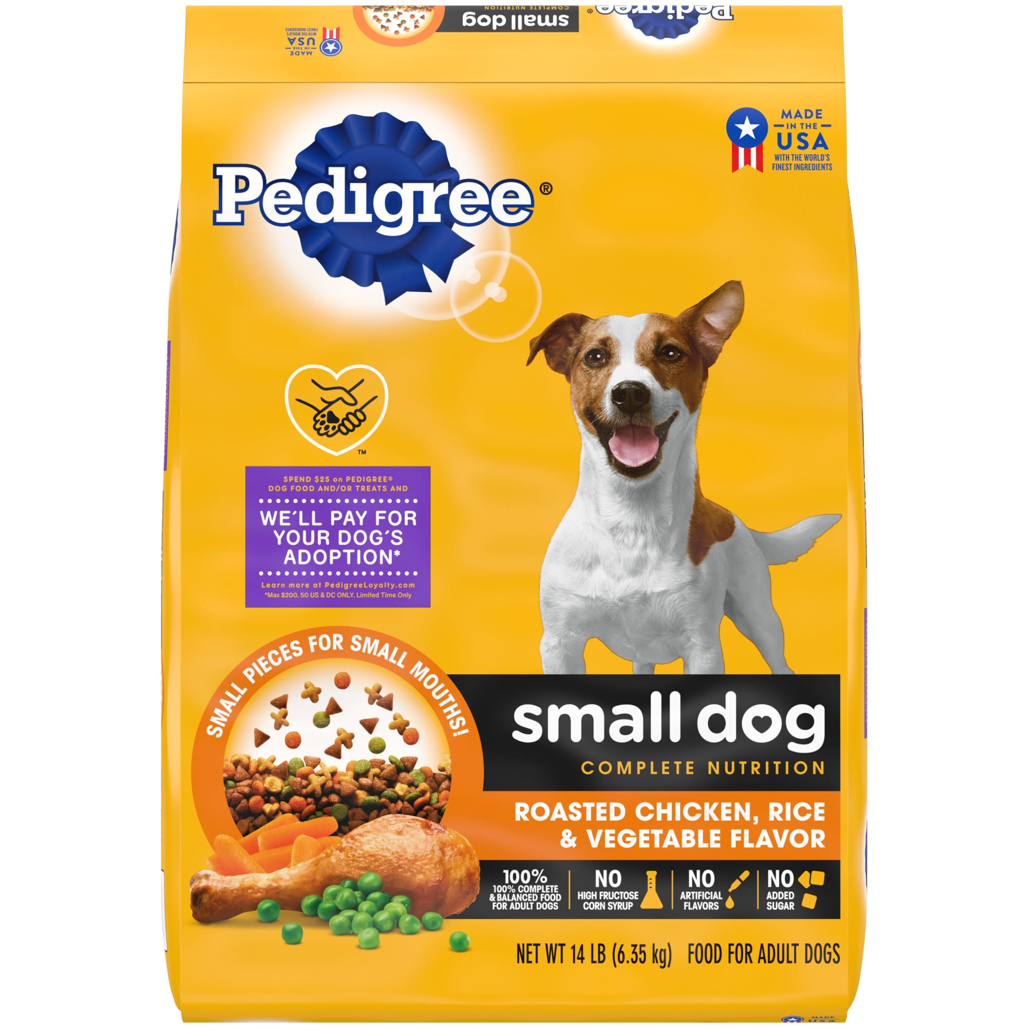 Photos - Dog Food Pedigree Roasted Chicken, Rice & Vegetable Flavor Kibble Small Br 