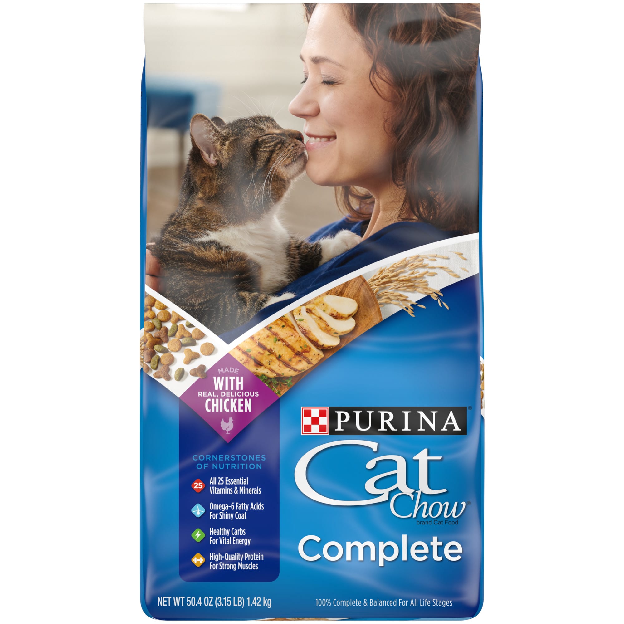 Purina Cat Chow High Protein Dry Cat Food  Complete  3.15 lb. Bag