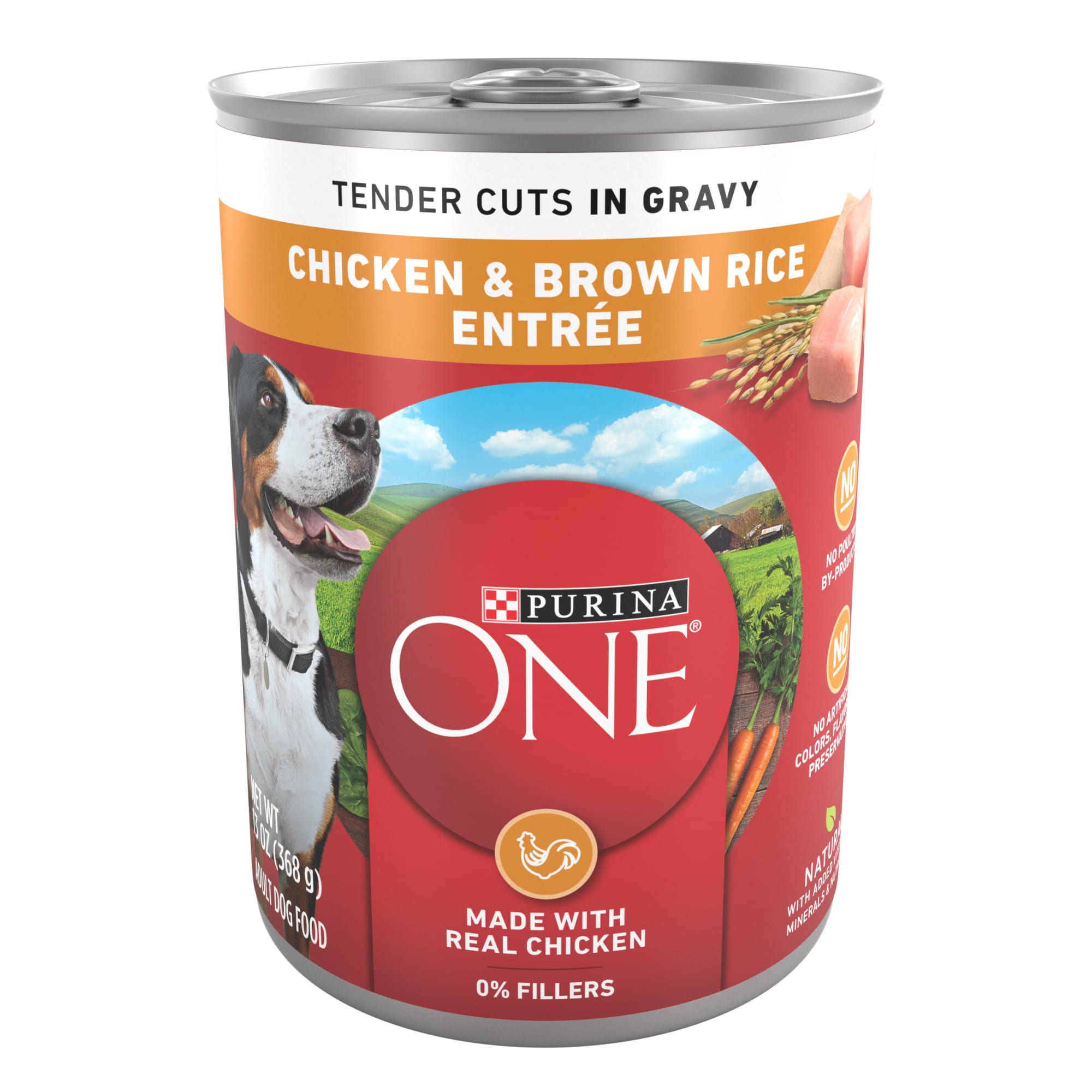 Purina ONE Tender Cuts in Gravy Chicken and Brown Rice Wet Dog Food, 13 oz., Case of 12, 12 X 13 OZ