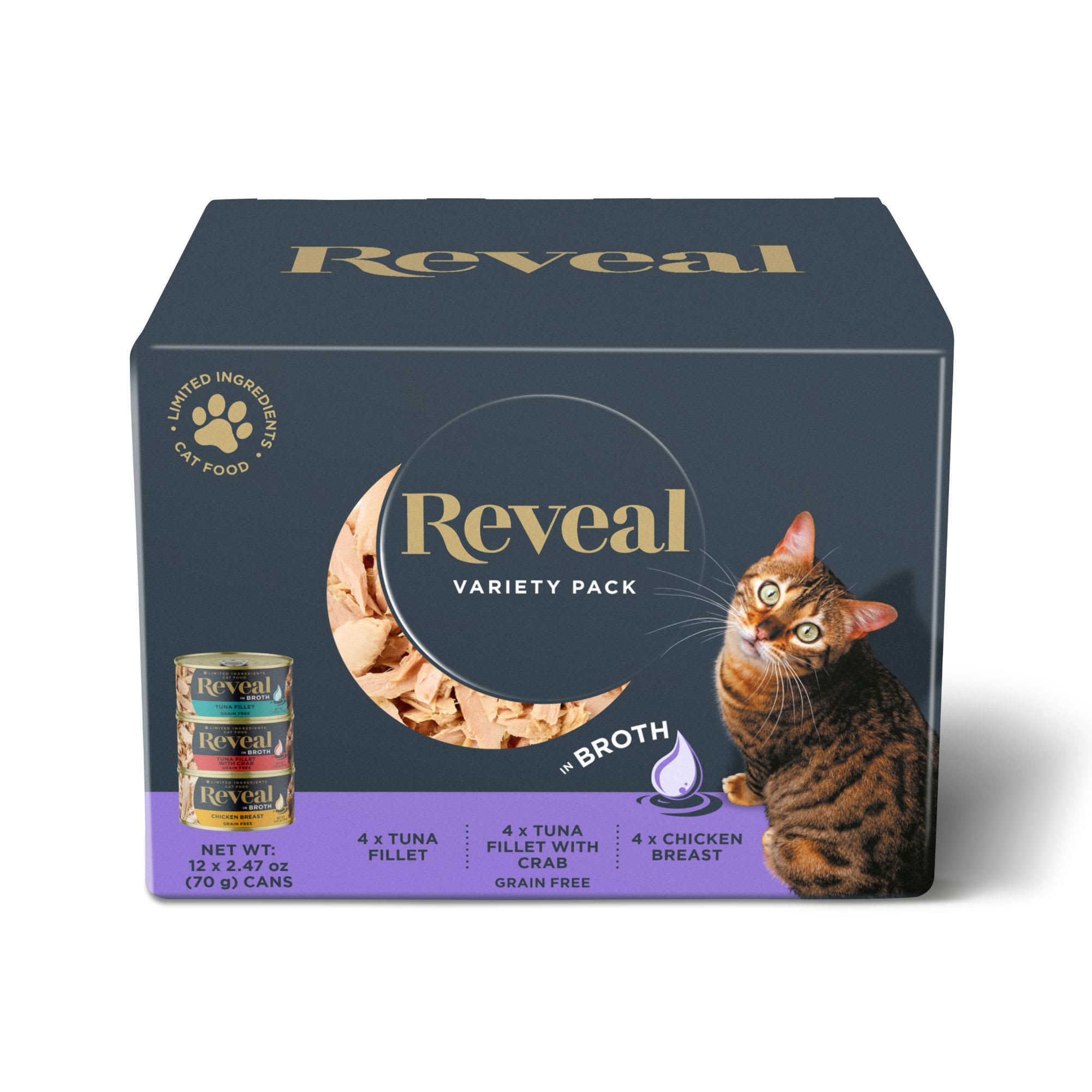 Photos - Cat Food Reveal Limited Ingredient Natural Grain Free, Fish and Chicken Flav 