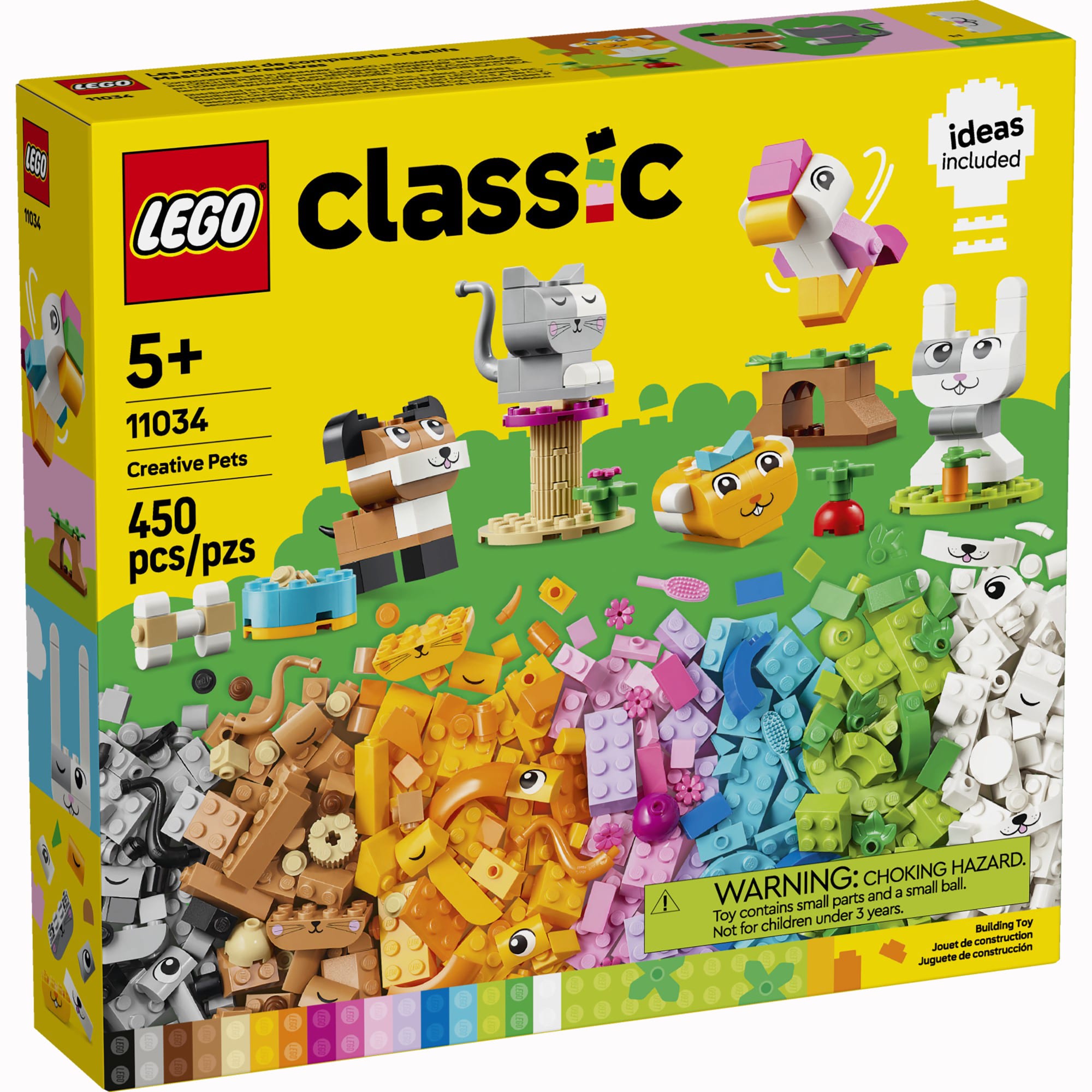 LEGO Classic Creative Pets, 450 pieces, Small/Medium, Multi-Color
