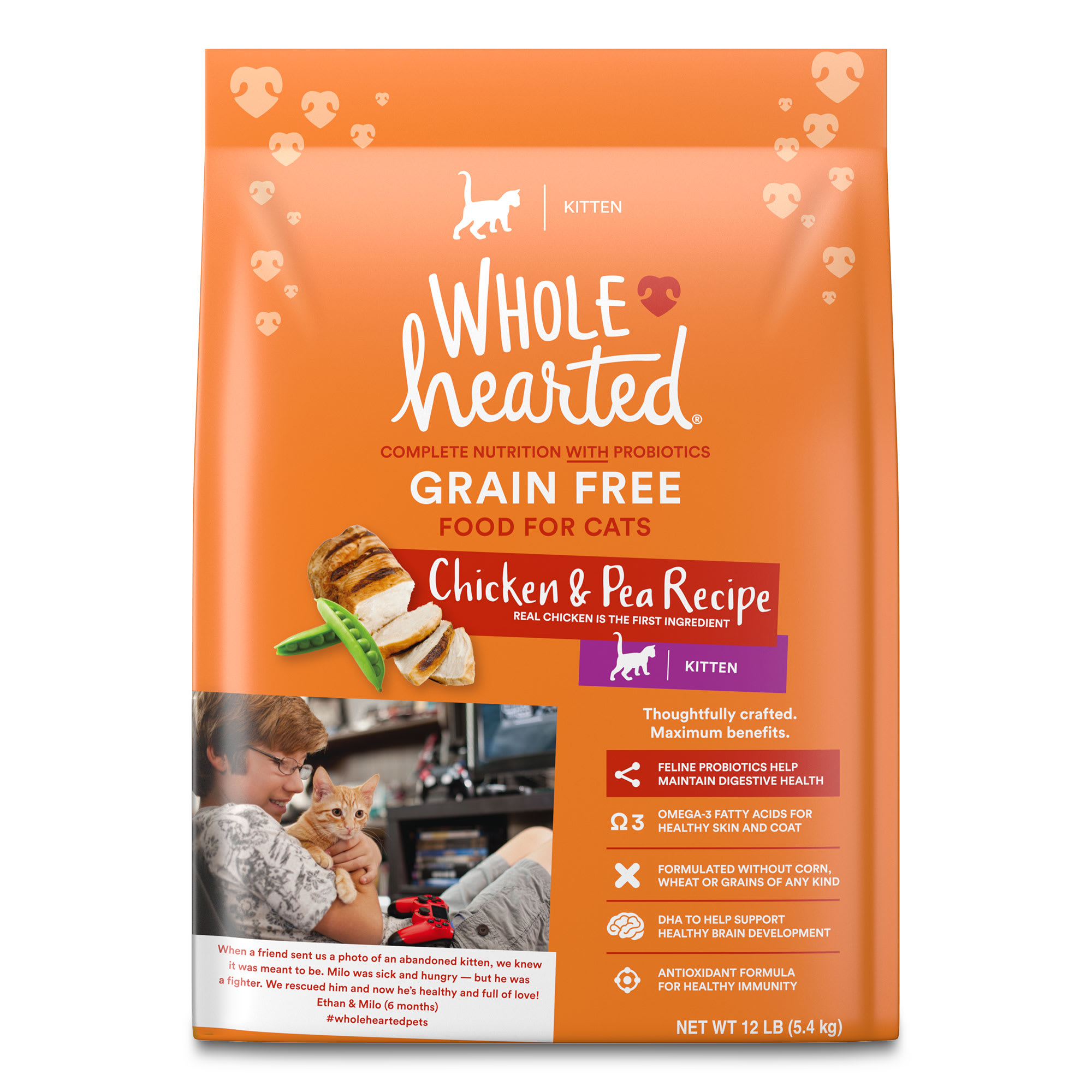 WholeHearted Grain-Free Chicken Recipe Dry Kitten Food  12 lbs.