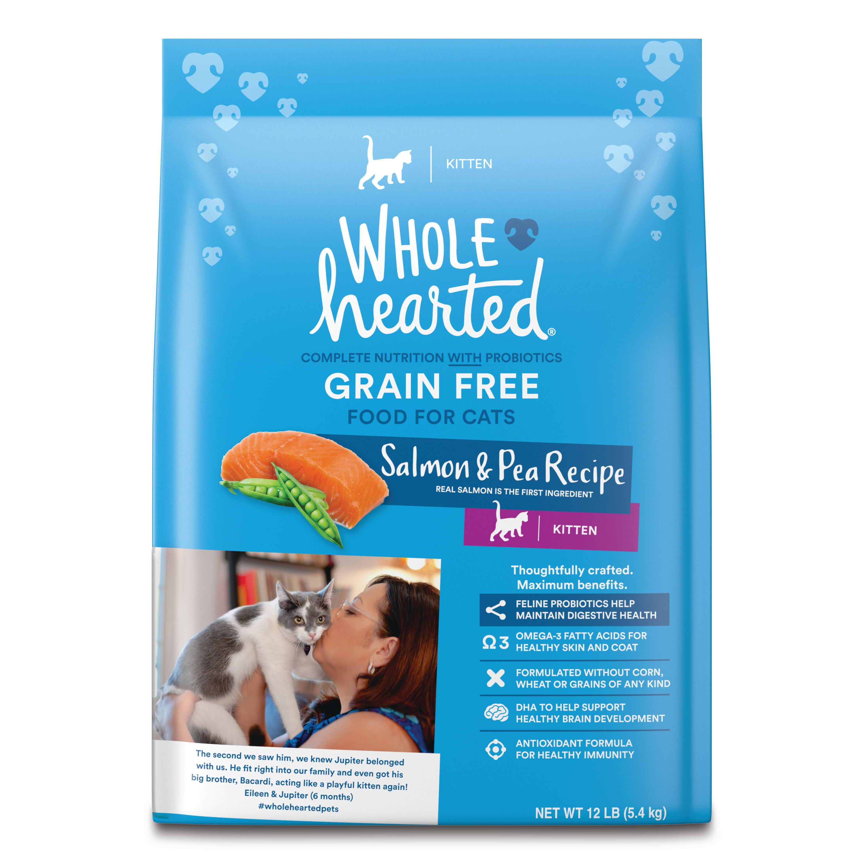WholeHearted Grain-Free Salmon Recipe Dry Kitten Food  12 lbs.