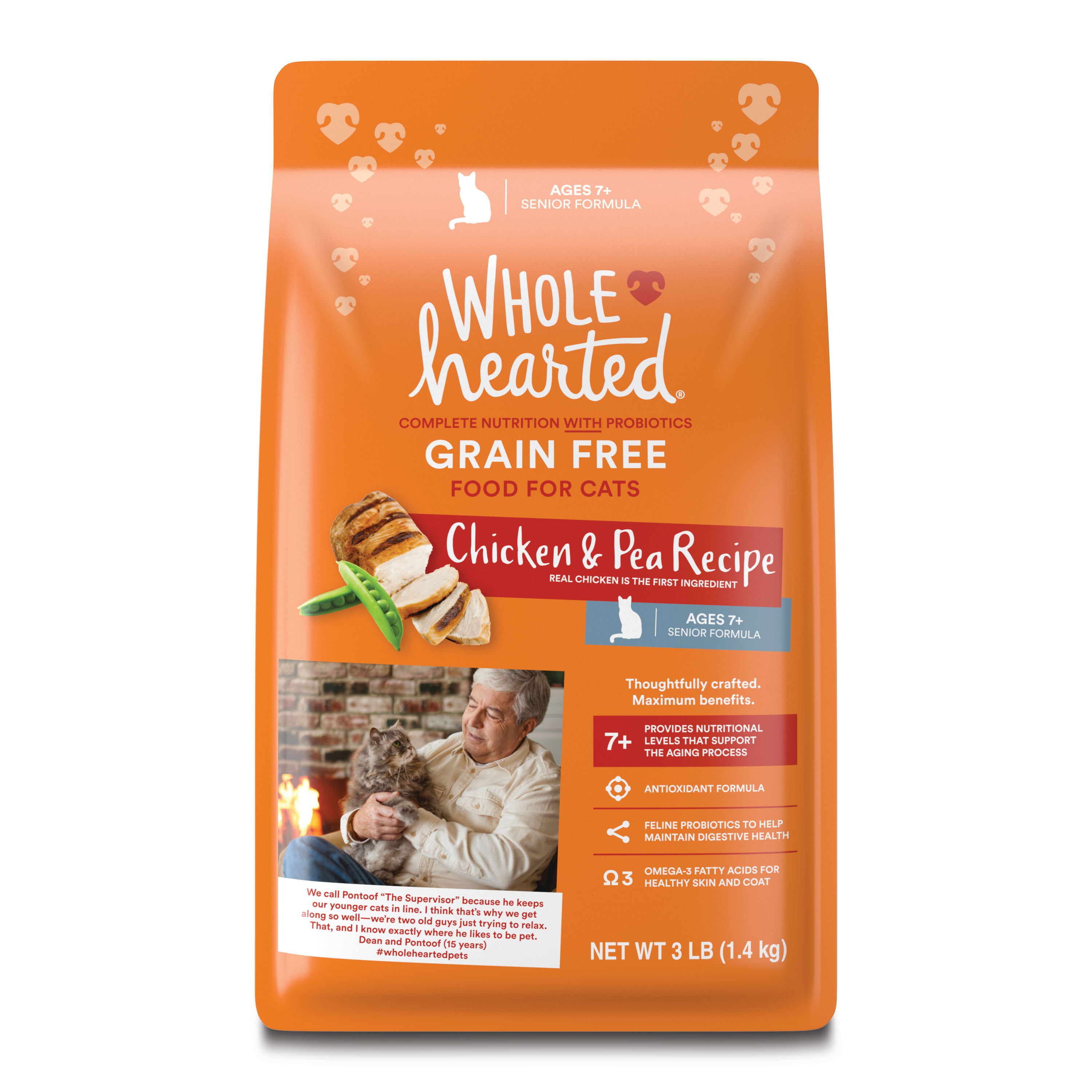 WholeHearted Grain Free Senior Chicken Recipe Dry Cat Food  3 lbs.