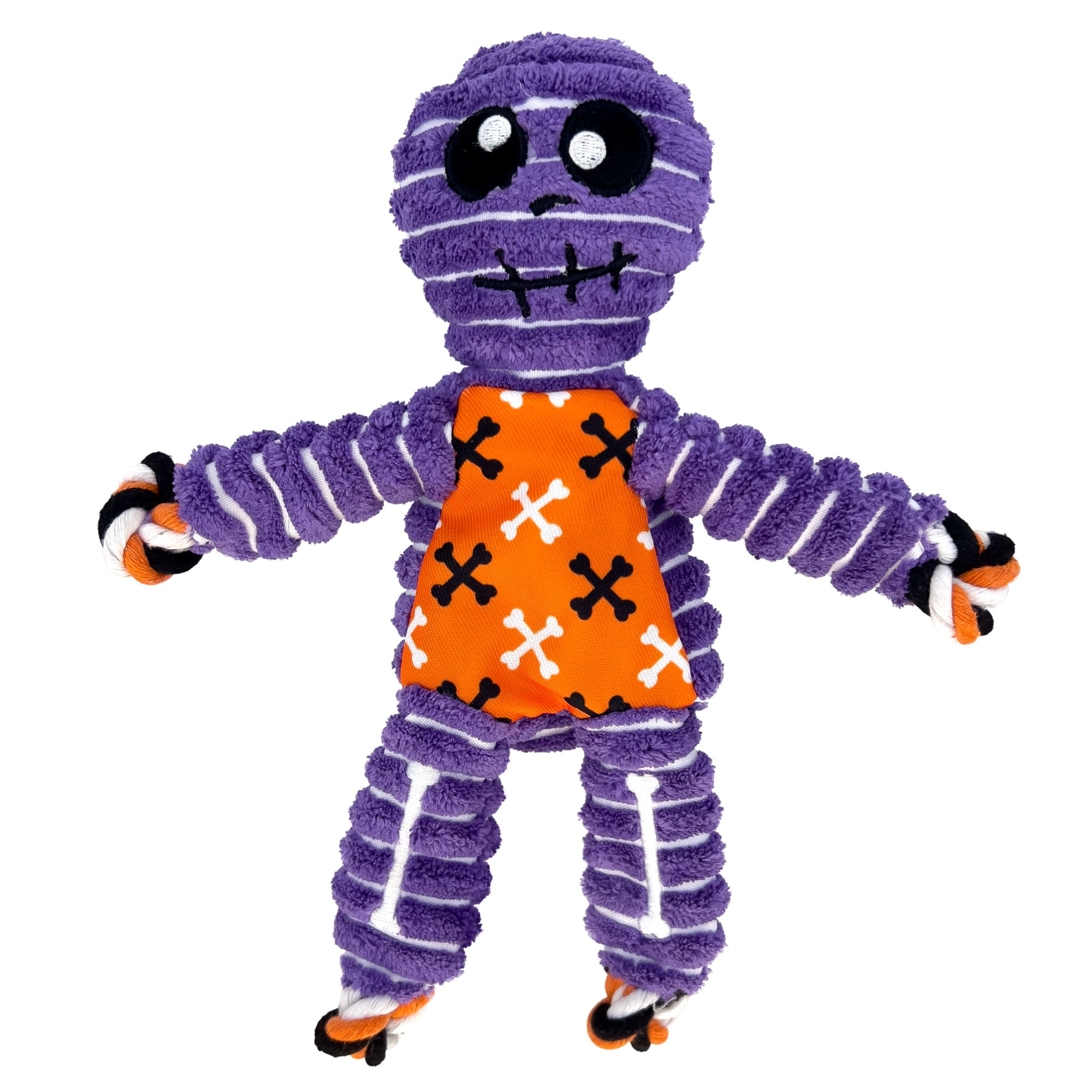 KONG Halloween Floppy Knots Skeleton Dog Toy, Medium, Purple / Orange -  HW24D145