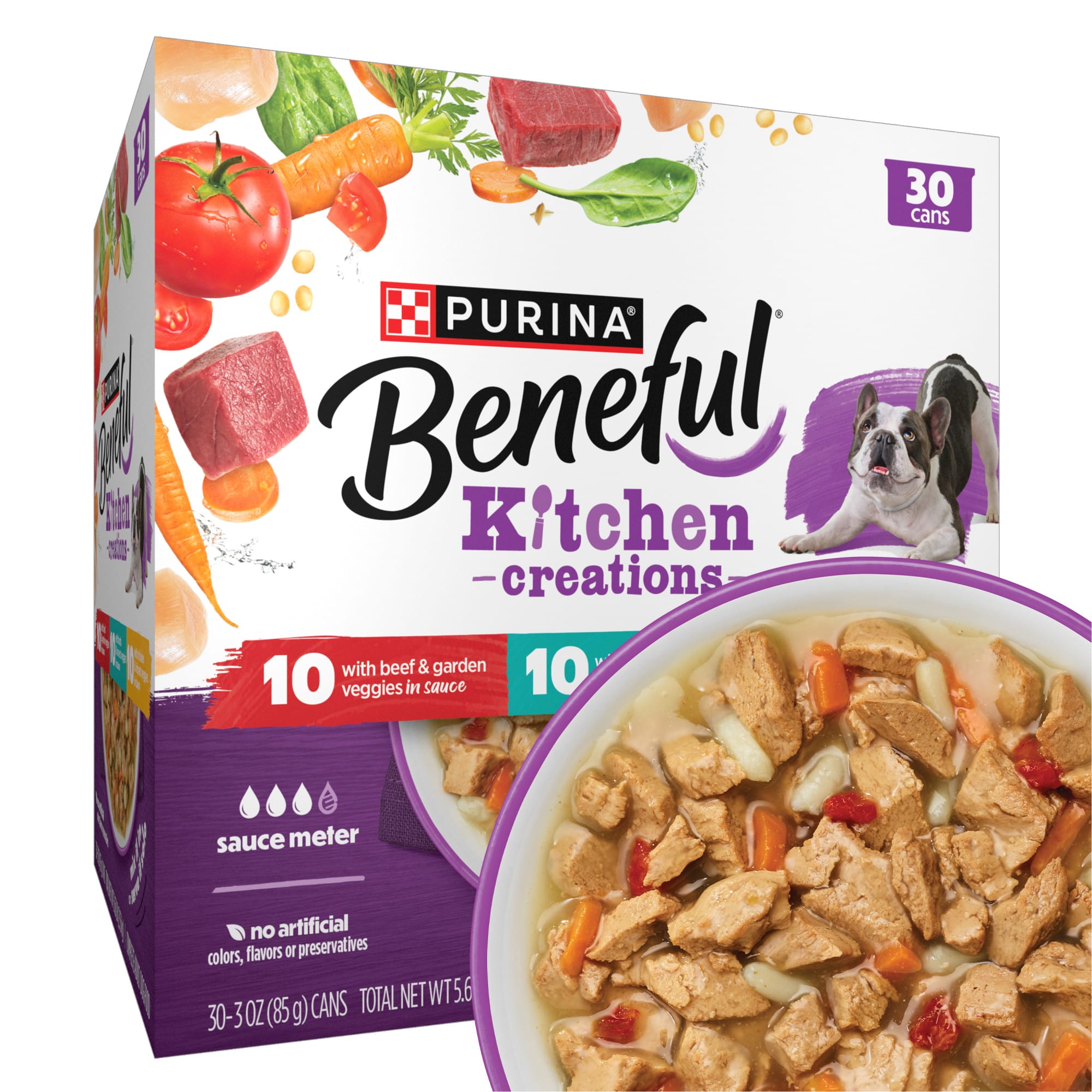 Purina Beneful Medleys Tuscan, Romana & Mediterranean Style Wet Dog Food Variety Pack, 3 oz., Count of 30