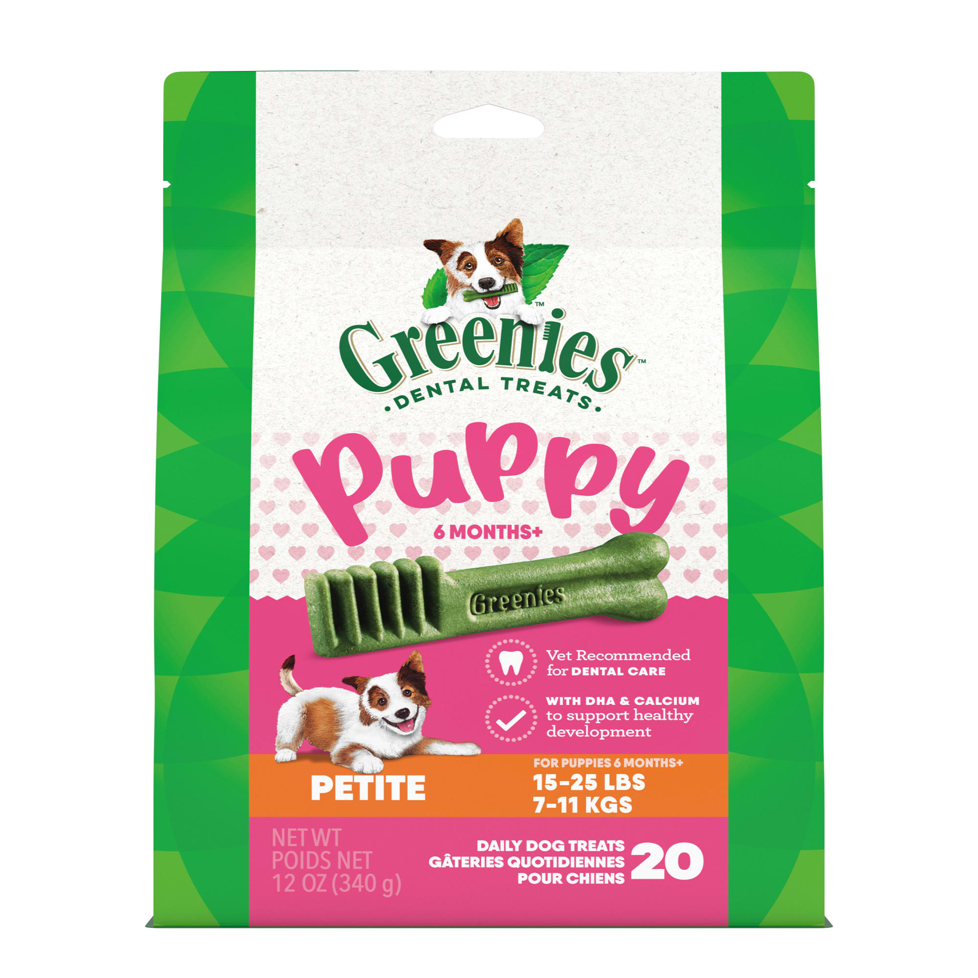 Greenies Puppy Petite Size Natural Dental Dog Treats, 12 oz. Pack (20 Treats) -  10277313