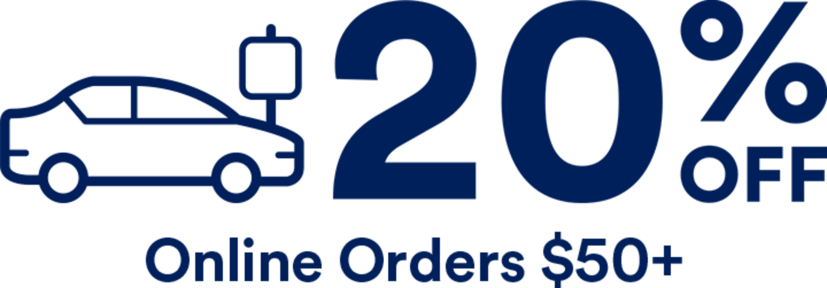 20% off Online Orders $50+.