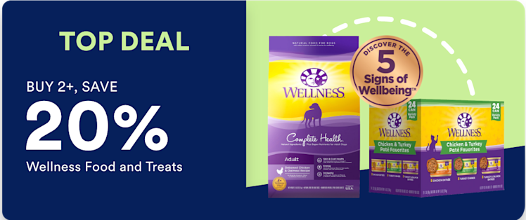 Top Deal. Buy 2+, save 20% on Wellness food and treats.