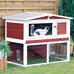Trixie Natura Animal Hutch with Peaked Roof in Red & White