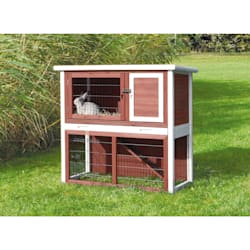 Trixie Natura Animal Hutch with Enclosure in Brown & White
