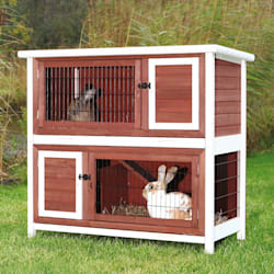 Trixie Natura Two Story Animal Hutch in Brown & White