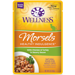 Wellness Complete Health Healthy Indulgence Natural Grain Free Morsels with Chicken & Turkey in Savory Sauce Wet Cat Food