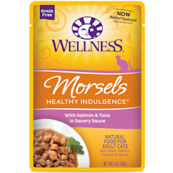 Wellness Complete Health Healthy Indulgence Natural Grain Free Morsels with Salmon & Tuna in Savory Sauce Wet Cat Food