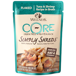 Wellness CORE Simply Shreds Natural Grain Free Tuna & Shrimp Wet Cat Food Mixer or Topper