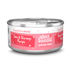WholeHearted All Life Stages Canned Cat Food - Grain Free Tuna and Shrimp Recipe Flaked in Gravy