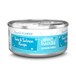 WholeHearted All Life Stages Canned Cat Food - Grain Free Tuna and Salmon Recipe Flaked in Gravy