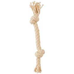 Leaps & Bounds Rope Tug Dual Knot Dog Toy in White