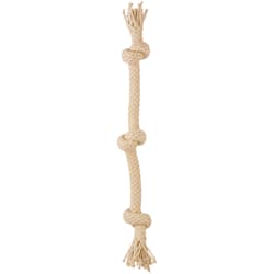Leaps & Bounds Rope Tug Triple Knot Dog Toy in White