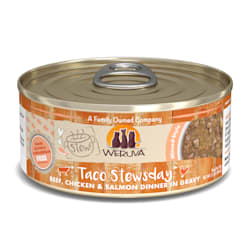 Weruva Stew! Taco Stewsday Beef, Chicken & Salmon Dinner in Gravy Wet Cat Food