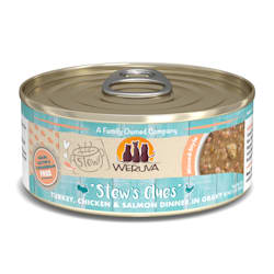 Weruva Stew! Stew's Clues Turkey, Chicken & Salmon Dinner in Gravy Wet Cat Food