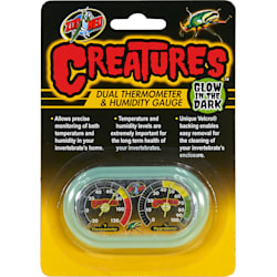 Zoo Med Creatures Dual Thermometer & Humidity Gauge Glow in the Dark