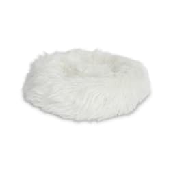 EveryYay Snooze Fest Grey Faux Fur Donut Cat Bed