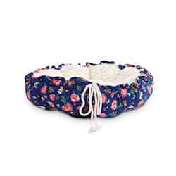 EveryYay Snooze Fest Navy Floral Printed Round Cat Bed