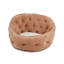 EveryYay Snooze Fest Brown High-Back Bolster Cat Bed