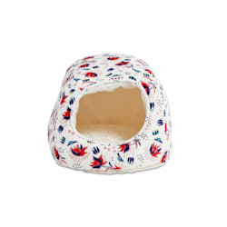 EveryYay Snooze Fest Ivory Floral Egg Cave Cat Bed