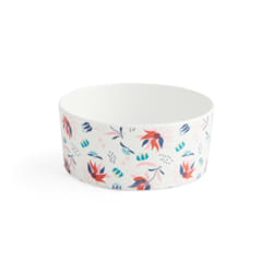 EveryYay Dining In White Floral-Print Melamine Cat Bowl